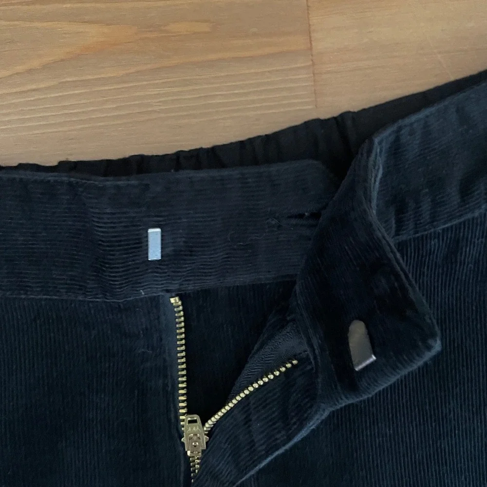 MUJI Black Kapok Corduroy A Line Flare‎ Midi Skirt Wmns M Eco Friendly Academia